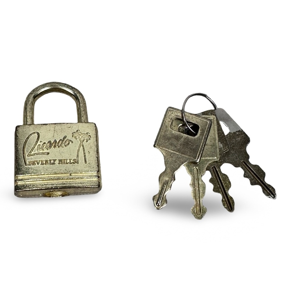 Ricardo Beverly Hills Vintage Gold Tone Luggage Lock with 4 Keys Palm‎ Tree Logo